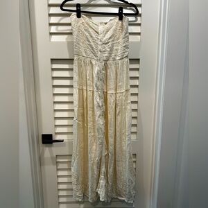 Free People size XS eyelet white midi dress